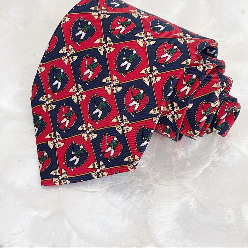 Tommy Hilfiger Vintage Golfer Mens Silk Tie Classic
